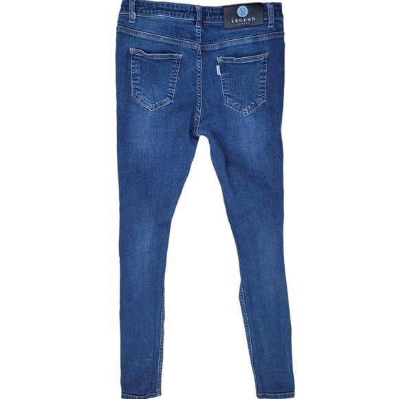 Legen London Womans Distressed Whisking Skinny Denim Jeans Hight Waist 30x30 - Picture 2 of 9